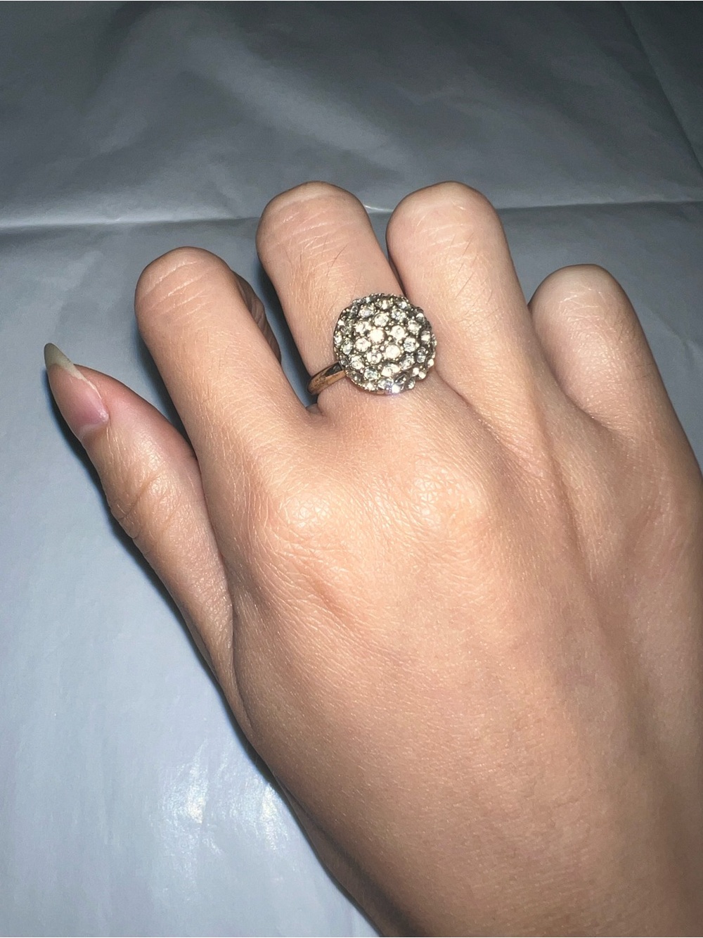Gold Crystal Cluster Cocktail Ring - Women Jewelry